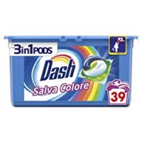 Dash 117 Pods 3 in 1 Detersivo Lavatrice in Monodosi Salva Colore, Maxi Formato da