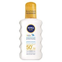 Nivea Sun Kids Spray Solare Sensitive Protect & Play FP50+ per Bambini, Protezione Molto Alta