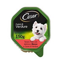 Cesar Cuore di Verdure Tenero Cibo per Cane, Paté con Delizioso Manzo e Cuore di Verdure 150 g