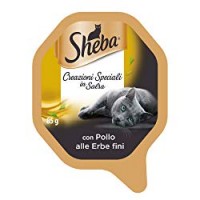 Sheba Creazioni Speciali in Salsa, Cibo per Gatto con Pollo Alle Erbe Fini, 85g