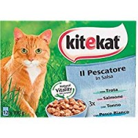 Kitekat il Pescatore in Gelatina con Trota, Salmone, Tonno, Pesce Bianco - 12 bustine da