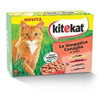 Kitekat la Simpatica Canaglia in Salsa con Pollo, Manzo, Anatra, Salmone - 12 bustine da