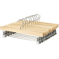 AmazonBasics, Appendiabiti in legno, con pinze, Confezione da 10