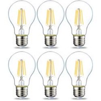 AmazonBasics Lampadina LED E27 a Filamento, 4.3W (equivalenti a 40W), Luce Bianca Calda - Pacco da 6
