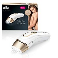 Braun Silk-expert Pro5 PL5014 Epilatore IPL, Epilazione Definitiva, 5 Minuti per le Gambe, Bianco/Oro, Corpo/Viso, Rasoio Venus Smooth, Custodia, Clinicamente Testato, 400.000 Impulsi di Luce