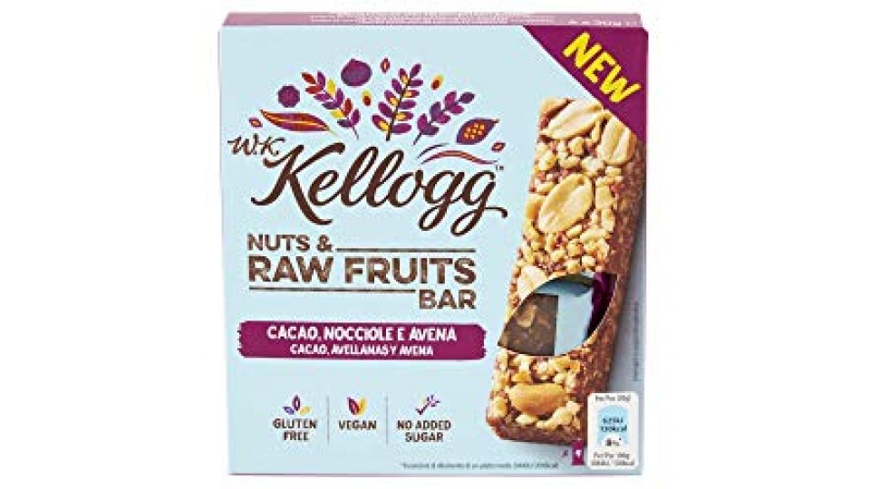 Kellogg's Wkk Bars Cacao Nocciole e Avena - 0.120 kg