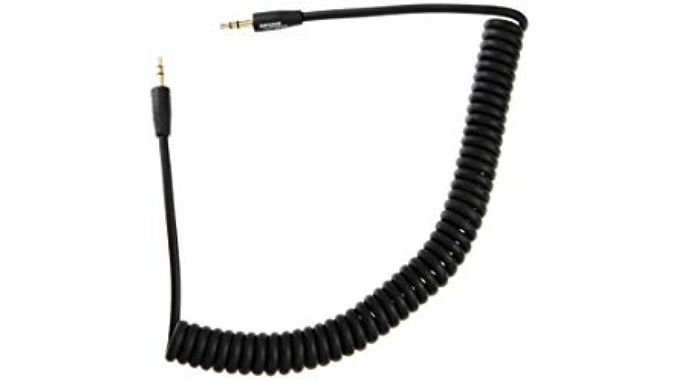 AmazonBasics Cavo audio stereo a spirale da 3,5 mm (Lunghezza massima 2 m)