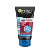 Garnier Pure Active Intense 3in1 Gel Maschera Detergente Anti-Punti Neri, Effetto Esfoliante e Antibatterico