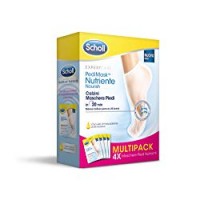 Scholl Pedimask Maschera Piedi Nutriente con Olio di Macadamia, 4 Paia di Calzini Idratanti