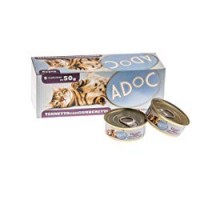 Adoc Cibo Umido per Gatti con Ingredienti Naturali al 100% - Multipack da da 50 Gr con Tonno e Gamberetti