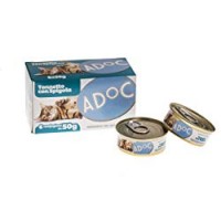 Adoc Cibo Umido per Gatti con Ingredienti Naturali al 100% - Multipack da da 50 Gr con Tonno e Spigola
