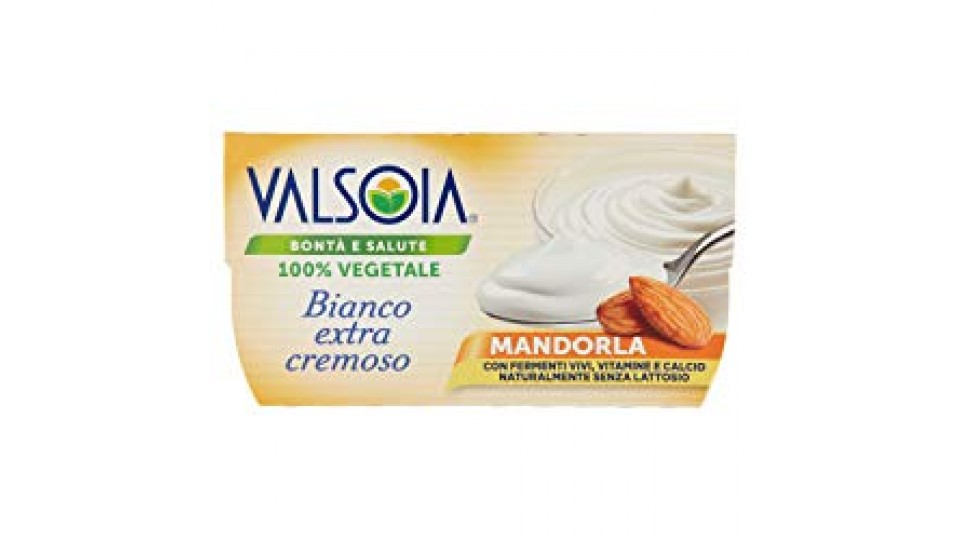 Valsoia Bontà e Salute YOGURT BIANCO EXTRA CREMOSO MANDORLA, 2 x