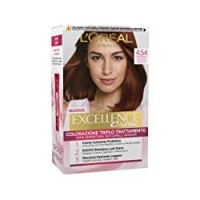 L'Oréal Paris Excellence Creme, Tinta Colorante con Triplo Trattamento Avanzato, Copre i Capelli Bianchi, 4.54 Castano Mogano Ramato
