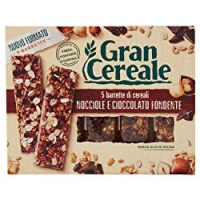 Gran Cereale Barrette di Cereali con Nocciole e Cioccolato Fondente, Ricchi di Fibra e Fosforo