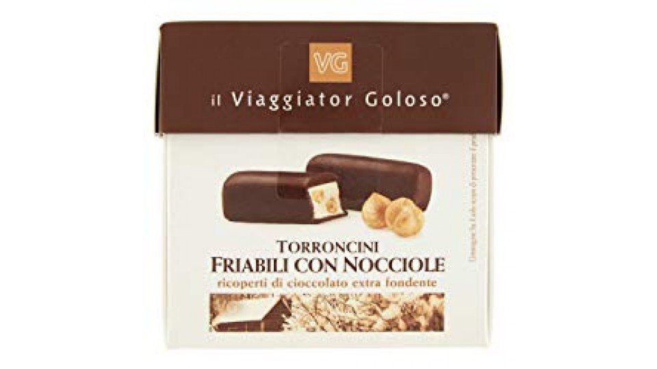 Il Viaggiator Goloso TORRONCINI FRIABILI ALLA NOCCIOLA RICOPERTI AL CIOCCOLATO VG