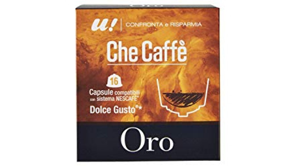 CHE CAFFE' ORO - U! Confronta e Risparmia, 16 Capsule Compatibili Nescafè Dolce Gusto