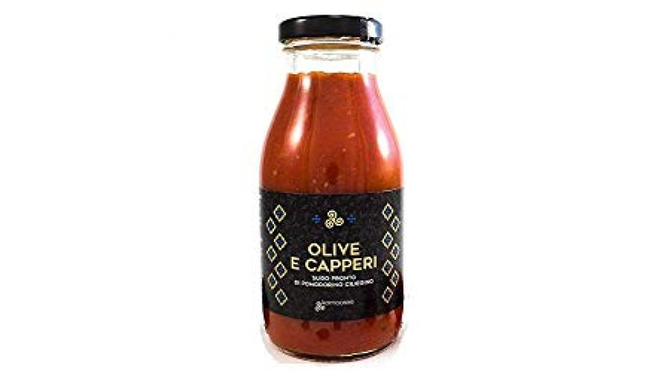 Komoosee Sugo Pronto di Pomodoro Ciliegino con Olive Nere e Capperi