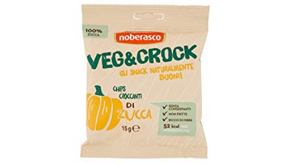 Veg&Crock Zucca - 15 g Noberasco- Chips di verdure: Chips di zucche gialle disidratate