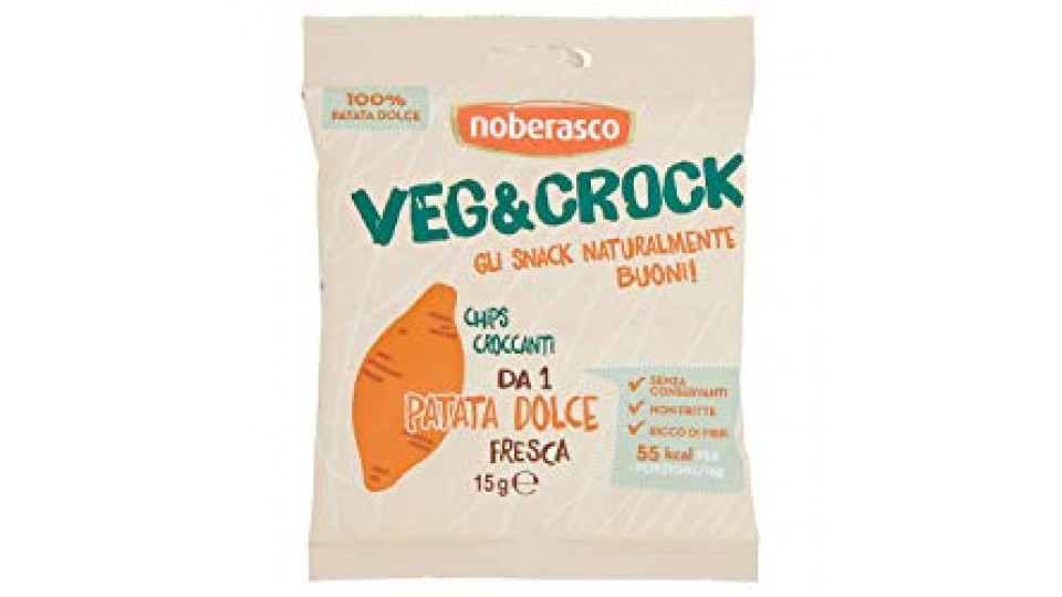 Veg&Crock Patate Dolci Noberasco- 15 g- Chips di verdure: di patate dolci disidratate