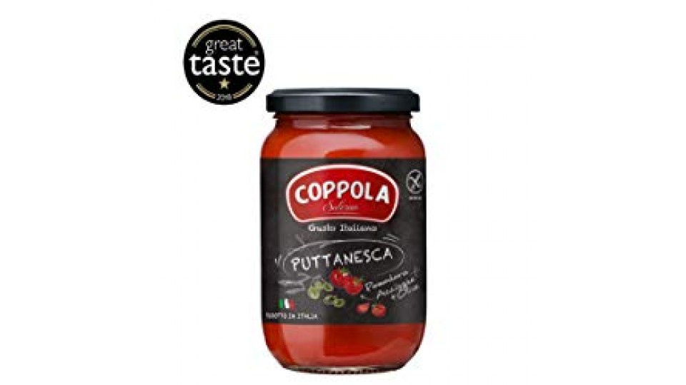Coppola Salerno Sugo Puttanesca, Sugo Pronto con Olive, Capperi e Acciughe senza Zuccheri Aggiunti 