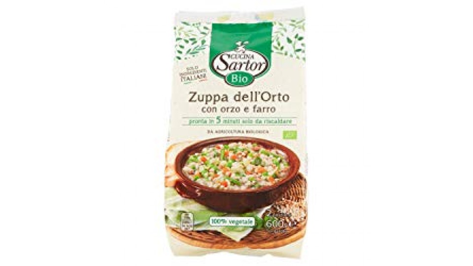 CUCINA SARTOR BIO ZUPPA DELL'ORTO CON ORZO E FARRO SURGELATO