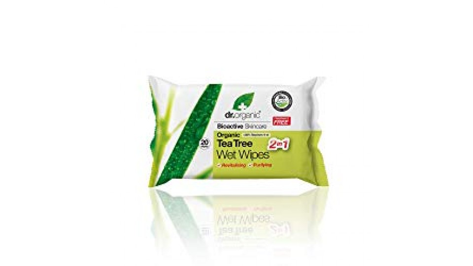 Dr. Organic TEA TREE 20 SALVIETTE UMIDIFICATE