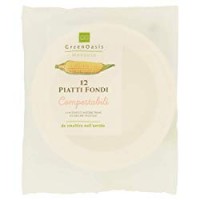 12 PIATTI FONDI COMPOSTABILI Green Oasis