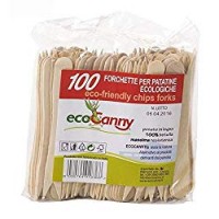 EcoCanny - 100 Forchette EcoBio per Patatine