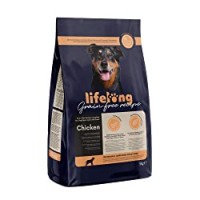 Marchio Amazon - Lifelong Alimento completo con pollo fresco, ricetta senza grano per cani anziani di razza media e grande