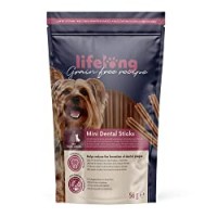 Marchio Amazon - Lifelong mini stick per i denti, ricetta senza grano per razze di taglia piccola - 56g*8
