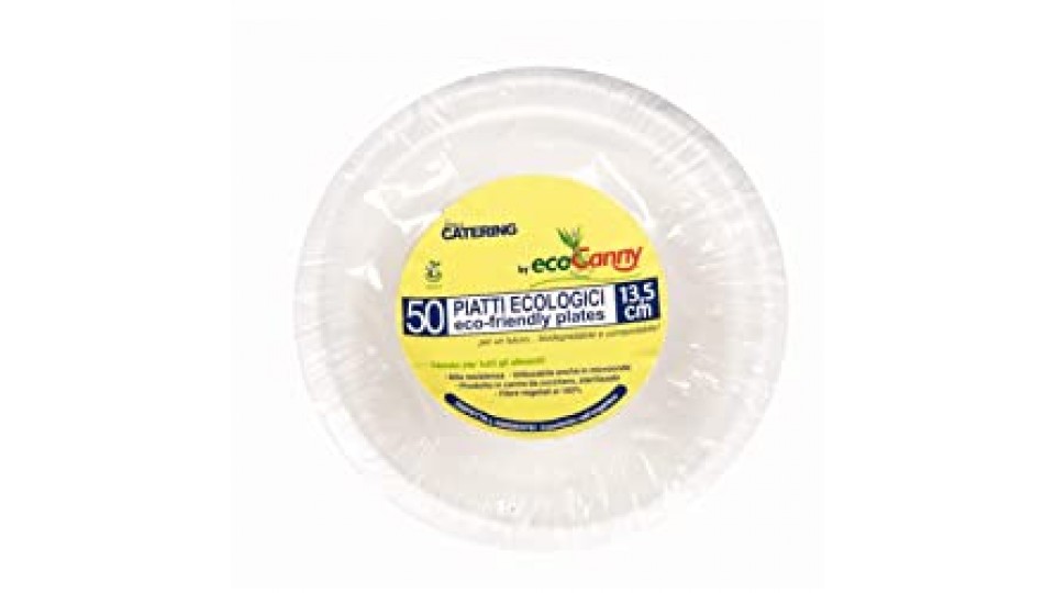 EcoCanny - 50 Piatti EcoBio CLASSIC, Diametro 13,5cm