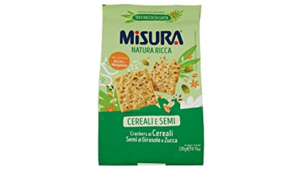 Misura - Natura Ricca Cereali e Semi Crackers ai Cereali, Semi di Girasole e Zucca
