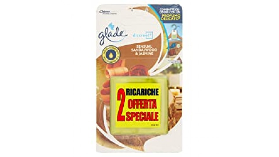 Glade - Discreet Ricarica Sensual Sandalwood & Jasmine 2 Ricariche