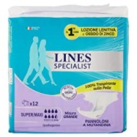 Lines Specialist Pannolone a Mutandina, 12 Assorbenti per Incontinenza Uomo e Donna, Taglia L
