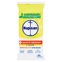 Napisan Salviette Igienizzanti Biodegradabili Limone, Confezione Da 40 Pezzi