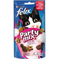 Purina Felix Party Mix Snack Gatto Picnic Mix Aromatizzato con Pollo, Formaggio e Tacchino, 8 Confezioni da 60 g Ciascuna