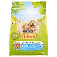 Friskies Cane Crocchette Vitafit Junior con Pollo e l'Aggiunta di Latte e Verdure - Confezione da