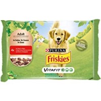 Purina Friskies Umido Cane Bocconi in Salsa con Manzo e Patate, Confezione da