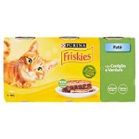 Purina Friskies Umido Gatto Patè con Coniglio e Verdure, 3 Lattine da 400 g Ciascuna, Confezione da