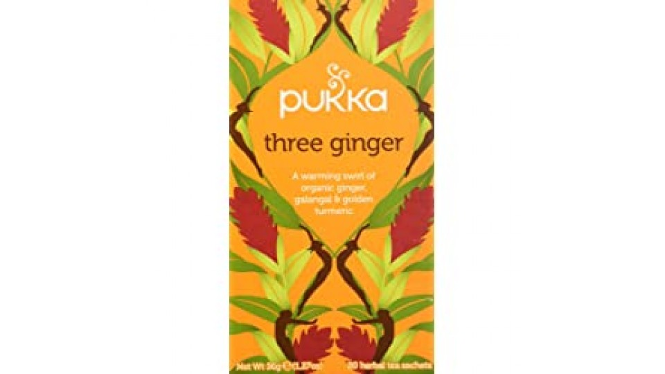 Pukka Three Ginger Infuso Zenzero, Galangal, Liquirizia e Curcuma