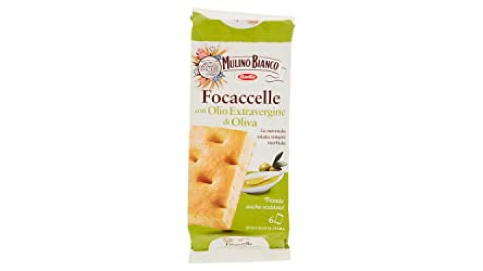 Mulino Bianco Focaccelle all'Olio Extravergine d'Oliva, Snack Salato per la Merenda-