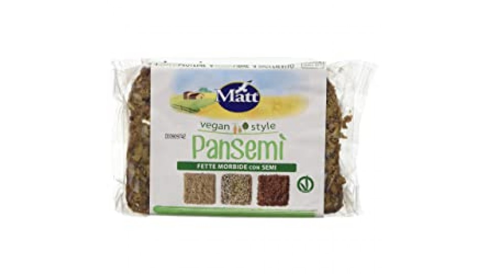 Matt - Pansemì - Fette di Pane Vegan Con Semi - 100% Vegetale, Ricco di Fibre e Senza Lievito