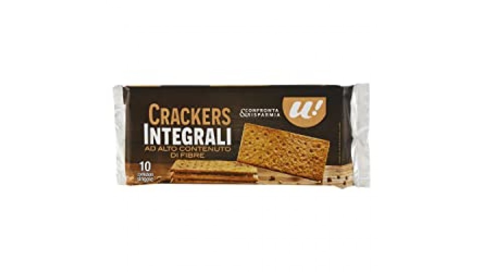 U! Confronta&Risparmia - Crackers Integrali Ad Alto Contenuto Di Fibre 10 Confezioni Singole