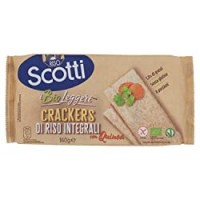 Riso Scotti - Crackers di Riso Integrali con Quinoa - Crackers Integrali Snack Senza Glutine Bio - 8 Porzioni Singole