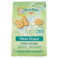 Mulino Bianco Cracker Fiori d'Acqua con Meno Grassi, Snack Salato per la Merenda, Senza Olio di Palma