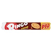 Pavesi Ringo Biscotti Farciti con Crema al Cacao, Snack per Merenda o Pausa Studio, Senza Olio di Palma - Formato Tubo da