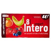 YOGURT INTERO FRUTTA gusti vari U! Confronta&Risparmia, 8x125g