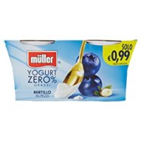 Müller 0% Mirtillo - 2 Pezzi da 125 g, Totale: