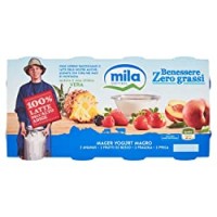 Mila Benessere Zero grassi Yogurt Magro 2 Ananas - 2 Frutti di Bosco - 2 Fragola - 2 Pesca