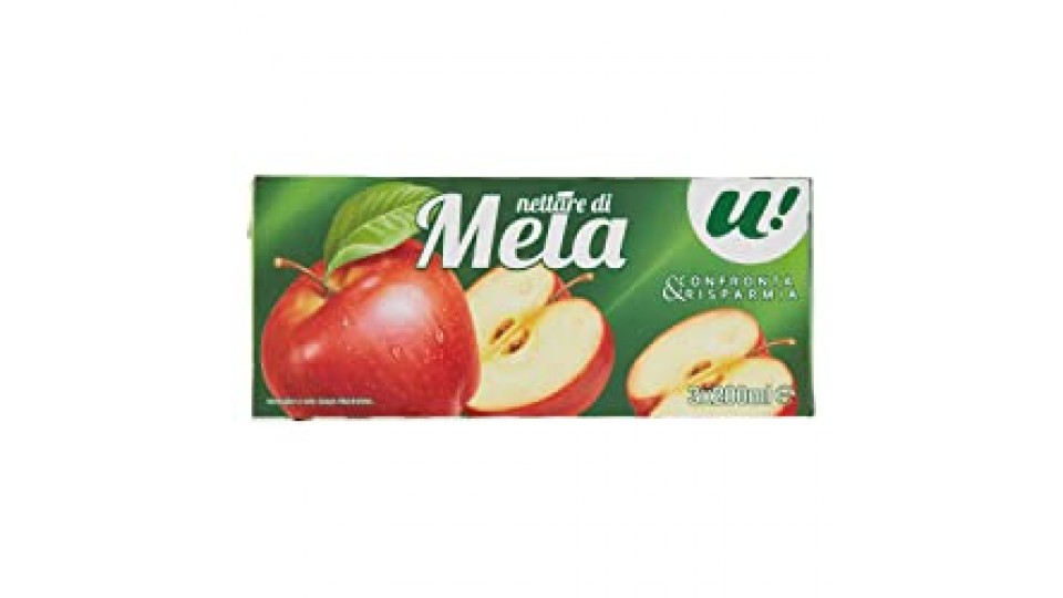 U! Confronta&Risparmia - Nettare Di Mela In Brick , 3X200Ml